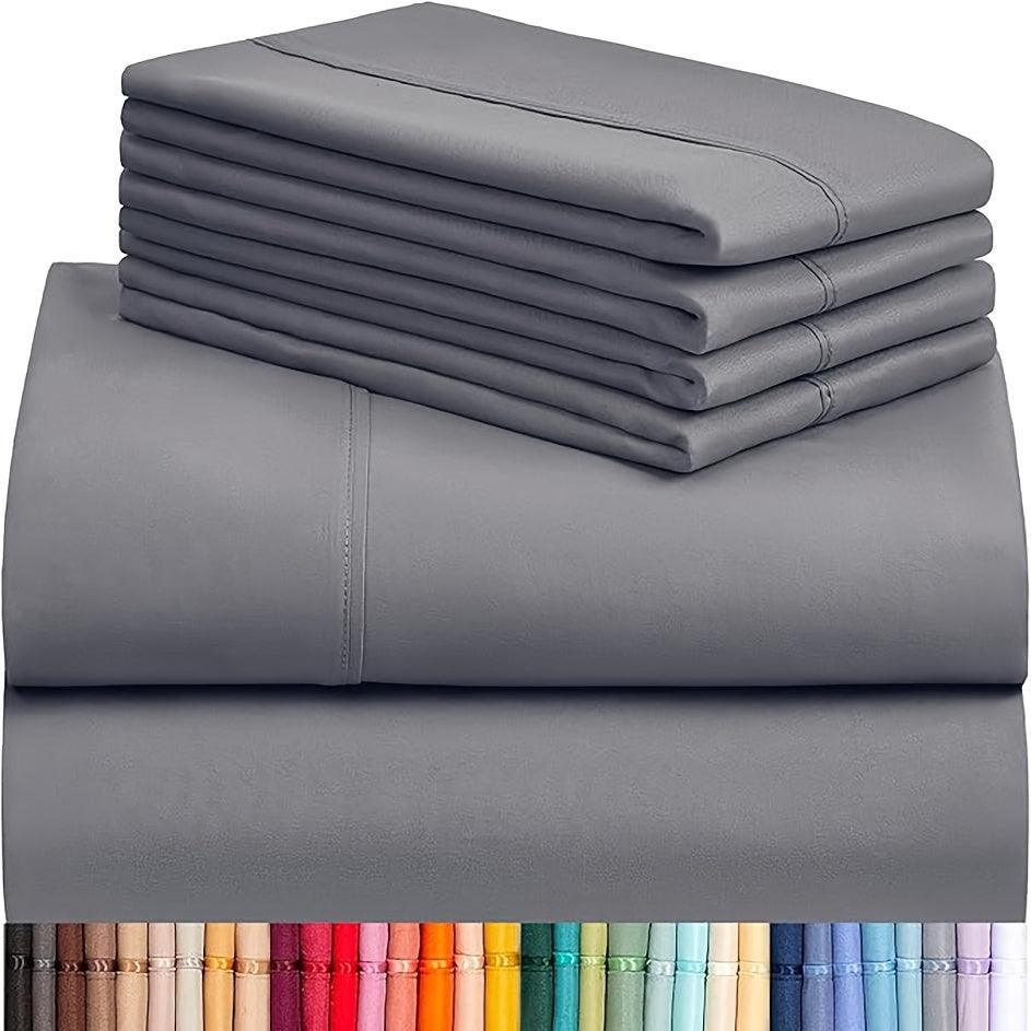 Luxury Cooling Sheet Set - 6 Pieces with Deep Pockets Soft Breathable Bedding