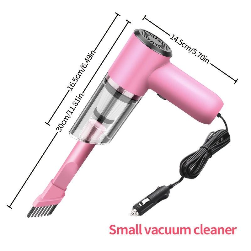 Compact 12V Car Vacuum - Handheld Wired Pet Hair Remover with Accessories