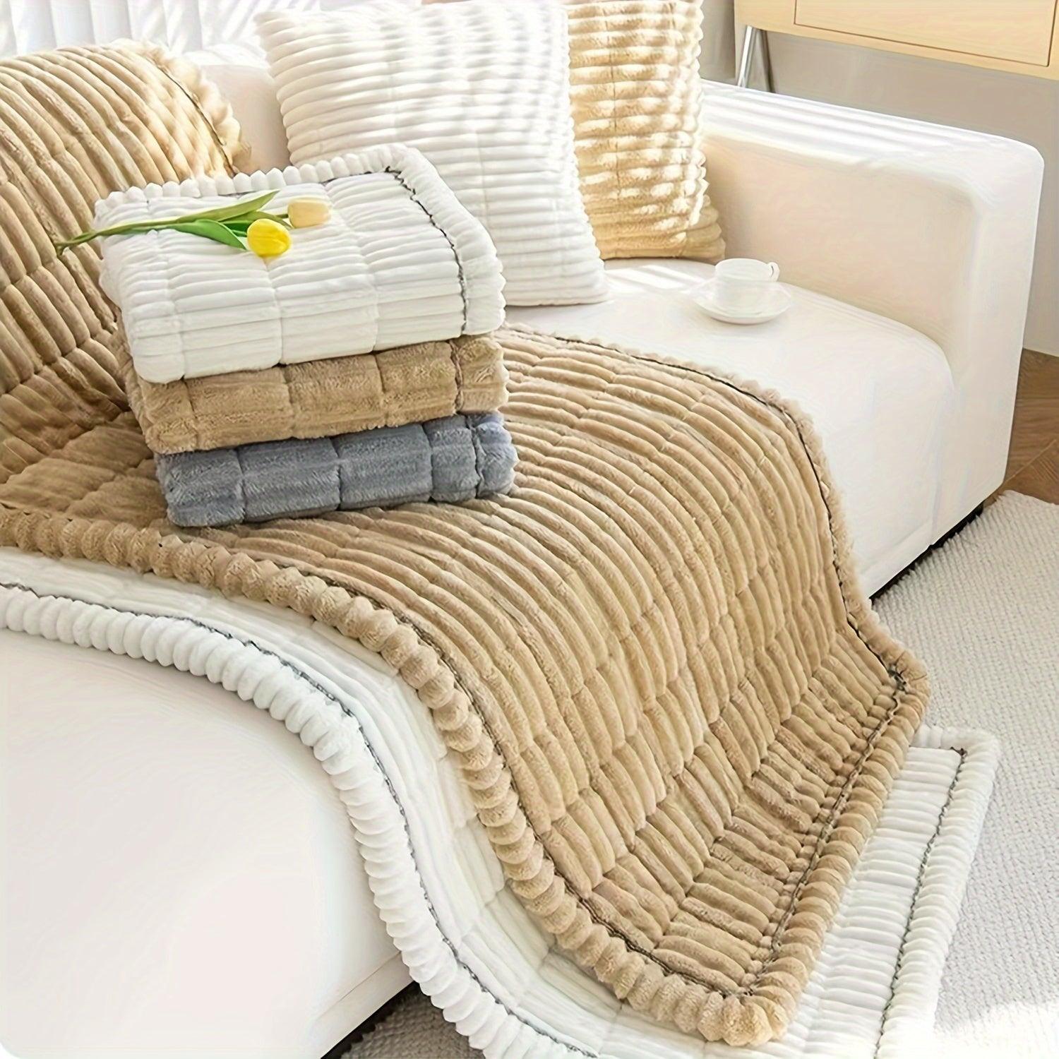 Boho Quilted Sofa Cover - Non-Slip Plush Couch Protector Machine Washable Pet Friendly