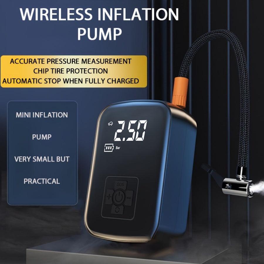 Portable Digital Air Compressor - Rechargeable Tire Inflator with LED Light  USB Charging