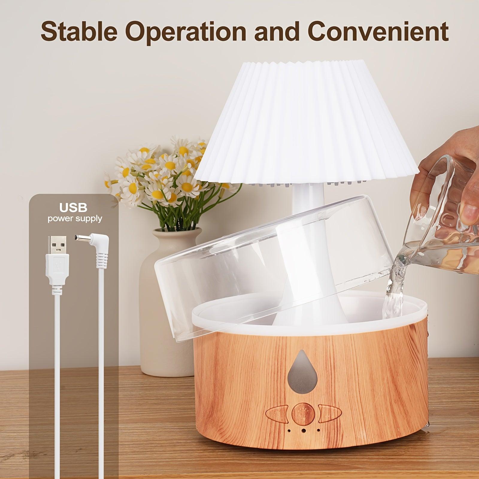 Color Changing Mushroom Aroma Diffuser Humidifier with Rain Sound for Sleep - STOREBLITZ