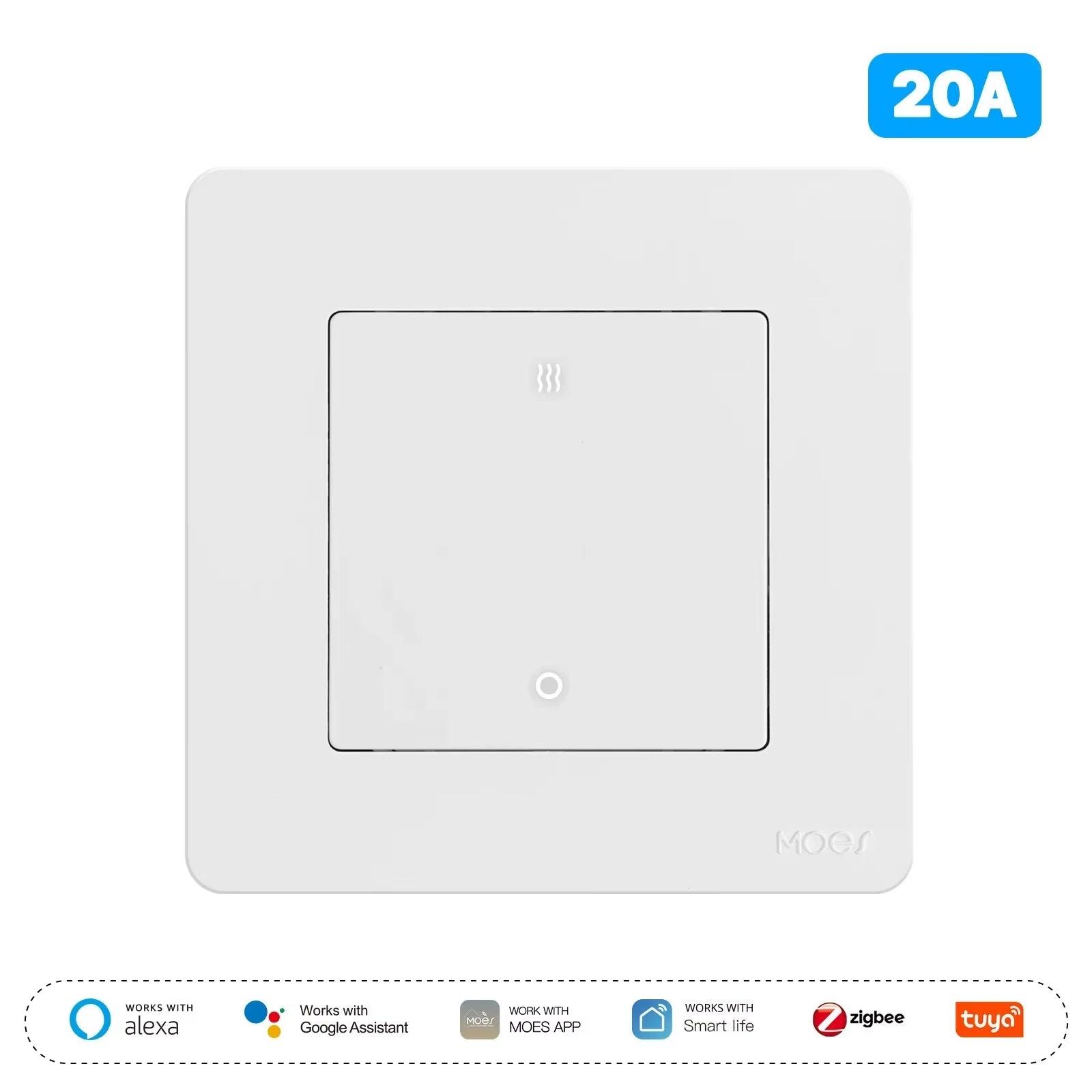 Zigbee Smart AC Heater Switch - 20A Remote Control with Energy Monitor Alexa Google Support - STOREBLITZ