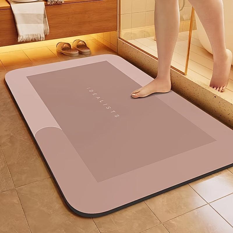 Diatomaceous Earth Bath Mat - Quick Dry Ultra-Absorbent Non-Slip Odor-Free